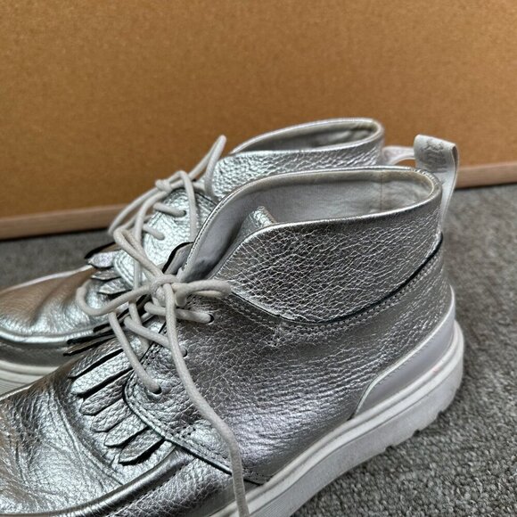 Dr Martens Jemima Leather Kiltie Chukka Moc Boots Metallic Silver Women's US 8 - Picture 5 of 8